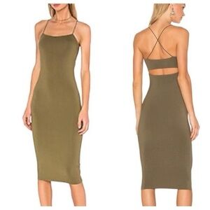 T Alexander Wang Green Strappy Cami Tank Cut Out  MIDI Dress size S